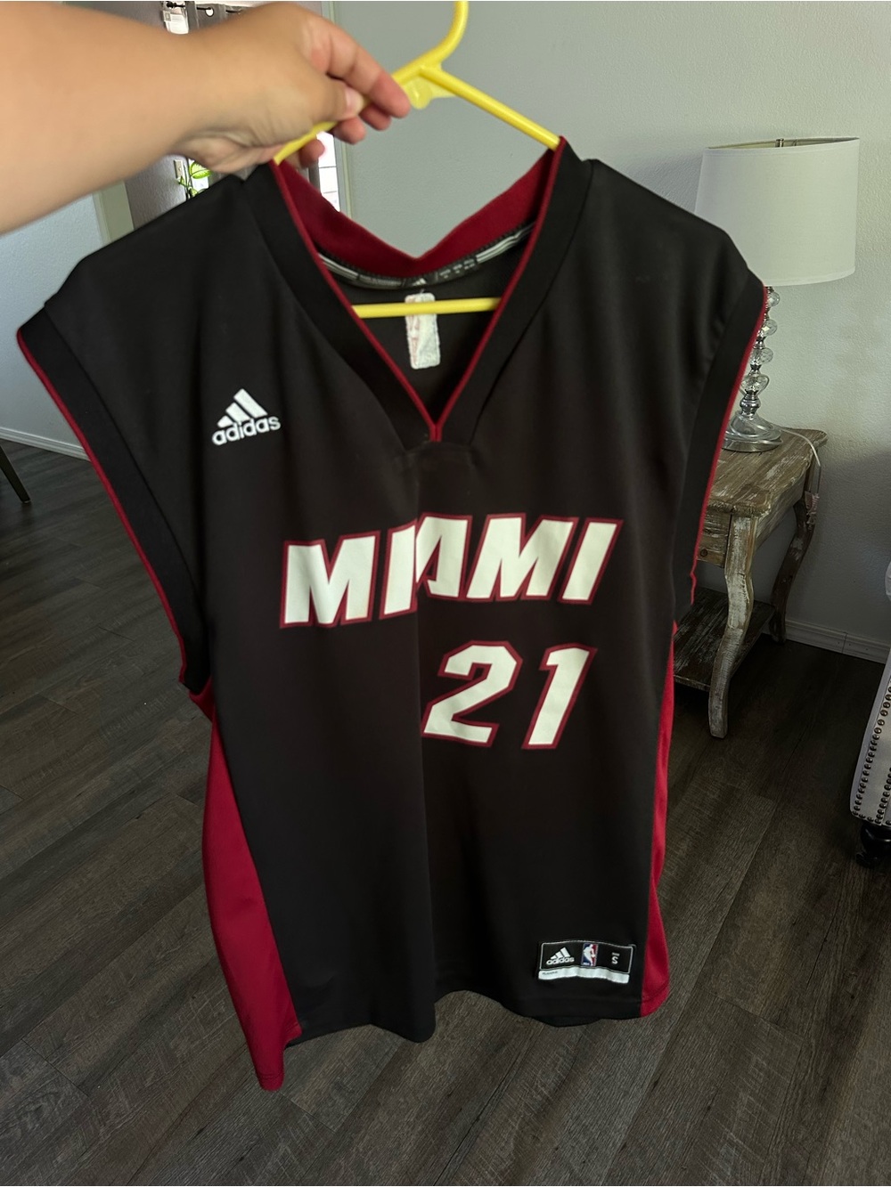 Mens adidas Black and Red Athletic Team Jersey